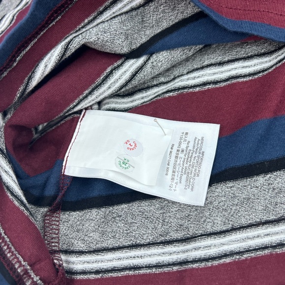 VANS T-SHIRT JERSEY HOODIE WITH BLUE MAROON WHITE BLACK STRIPES, LIGHT WEIGHT, S - Picture 15 of 15